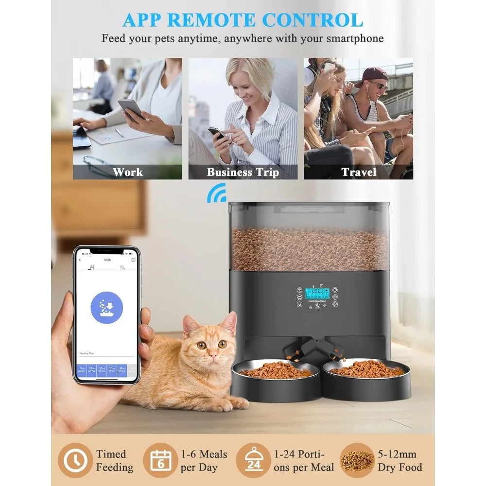 WiFi Enabled Smart Pet Feeder Timed Pet Food Dispenser - Bark & Meow Emporium