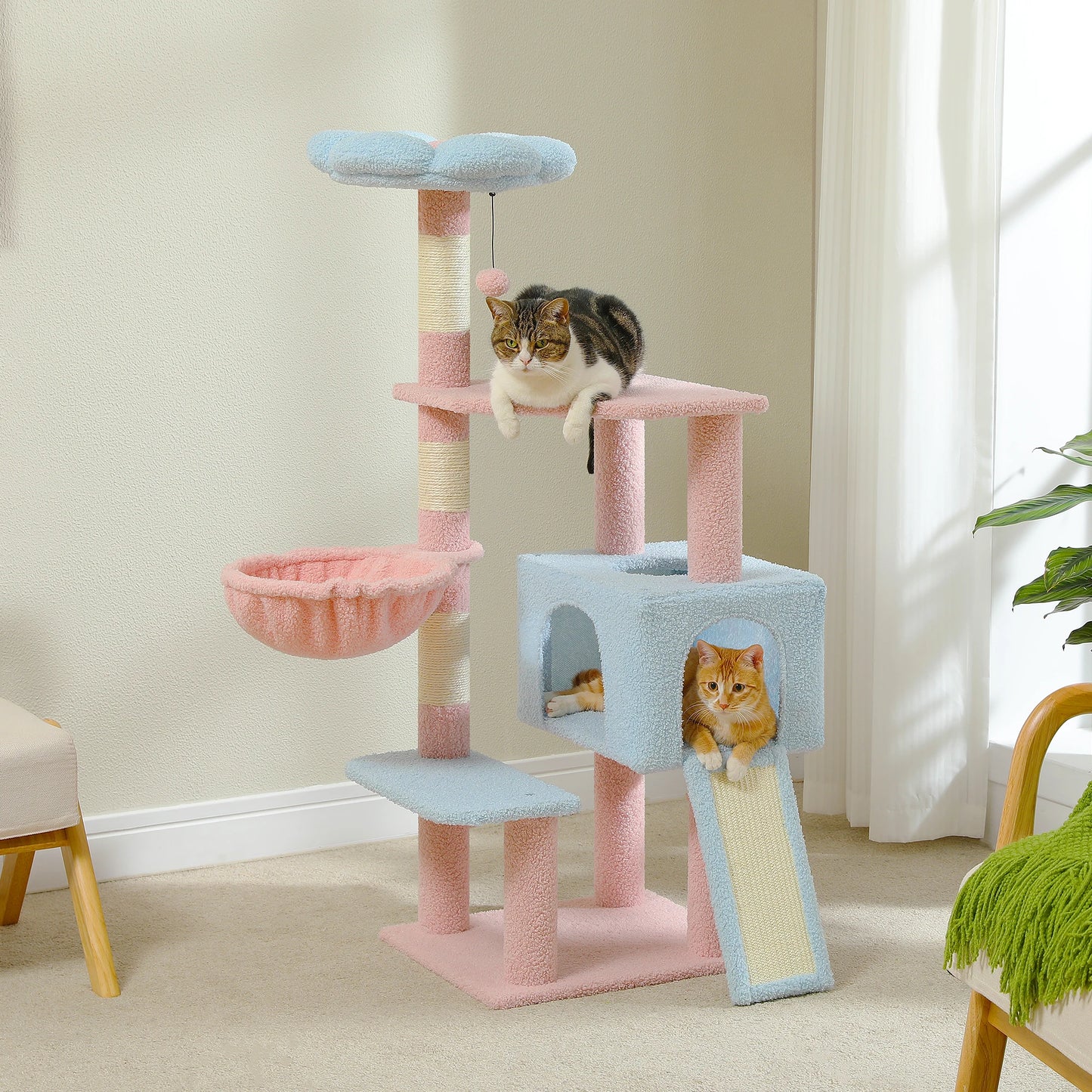 Flower Cat Tower with Sisal Covered Scratching Posts - Bark & Meow Emporium