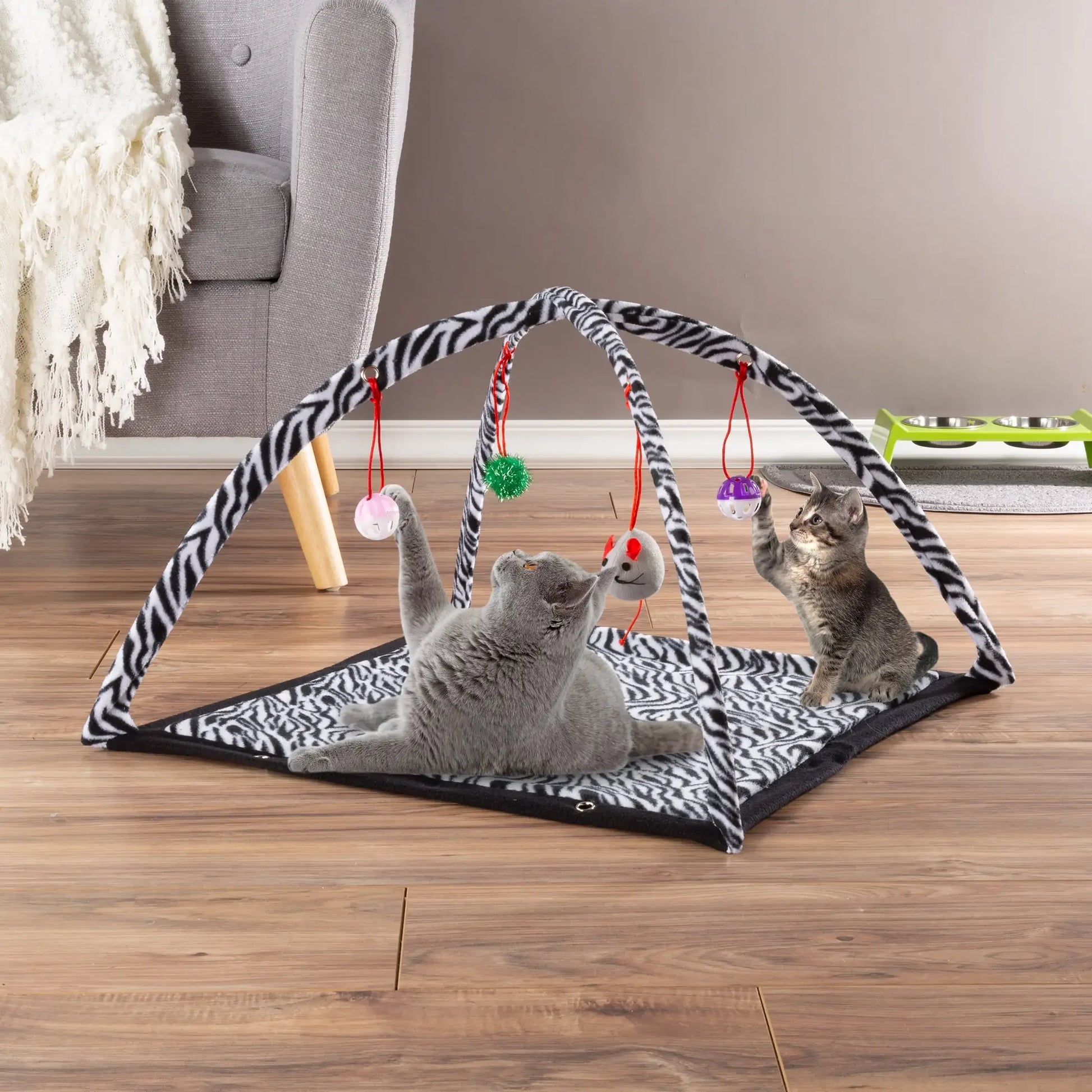 Cat Activity Center Interactive Play Area with Fleece Mat - Bark & Meow Emporium