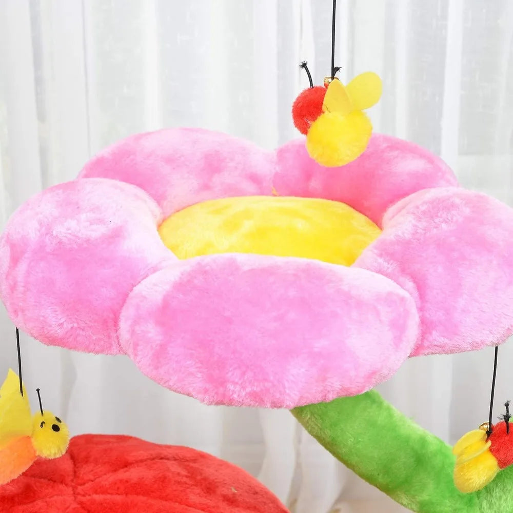 Cat beds and Furniture  to Lounge in with Cute Bees Flowers - Bark & Meow Emporium