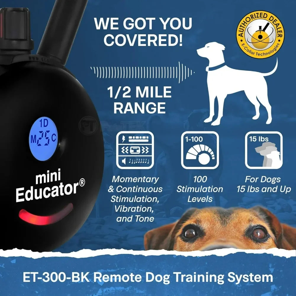 Electronic Training Collars with Remote Control - 1/2 Mile Range, Waterproof, Rechargeable - Bark & Meow Emporium