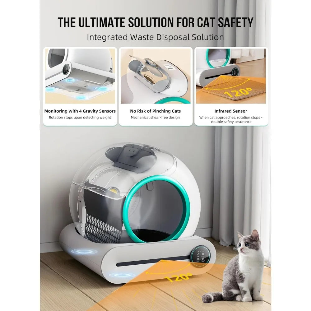 Automatic Cat Litter Box With Mat & Liners - Bark & Meow Emporium