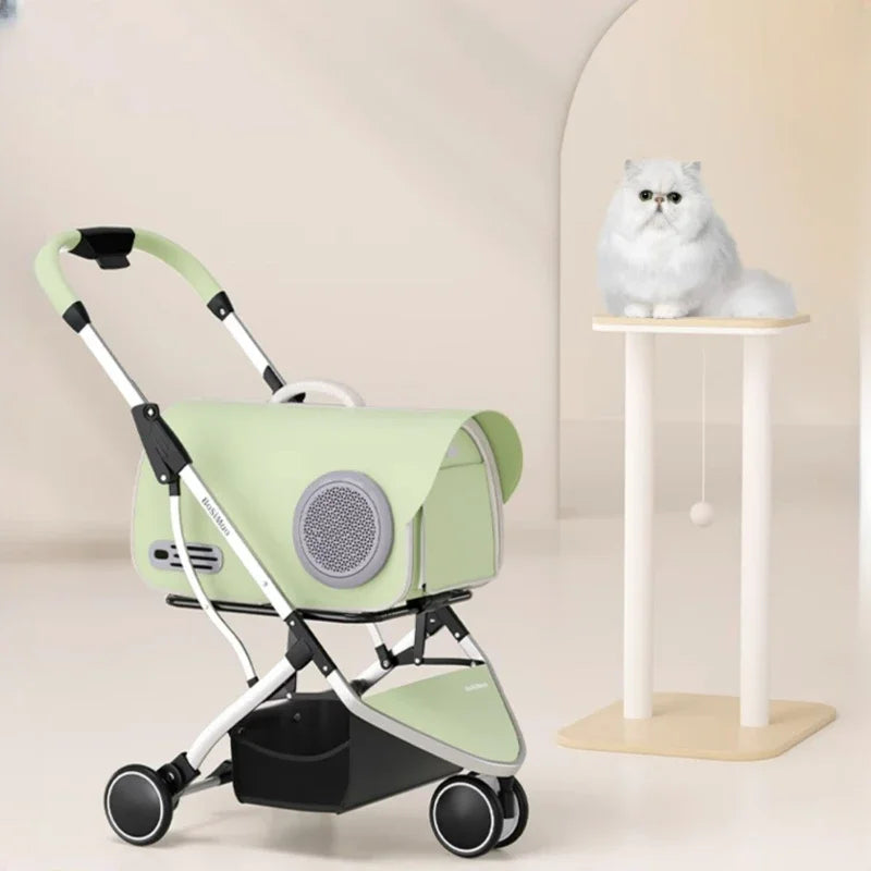 Pet Cart,New Detachable Pet Handbag,pet Stroller for Cats,PU Leather Pet Travel Handbag,Portable Pet Ride Cart,Cat Carrier Bag