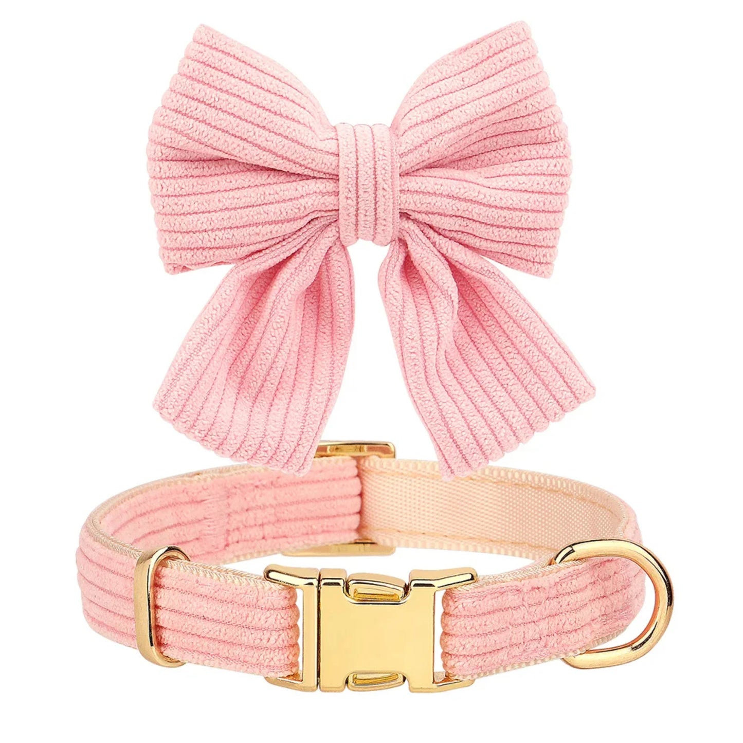 New Adorable Pink Bowtie Dog Collar Leash Set - Bark & Meow Emporium