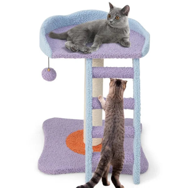 Purple Climbing Post Large Cat Tower Toy - Bark & Meow Emporium