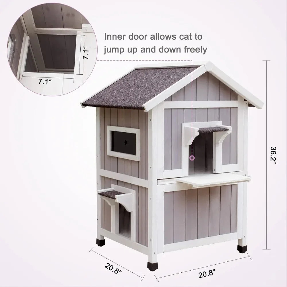 Weatherproof Outdoor Cat House - Bark & Meow Emporium