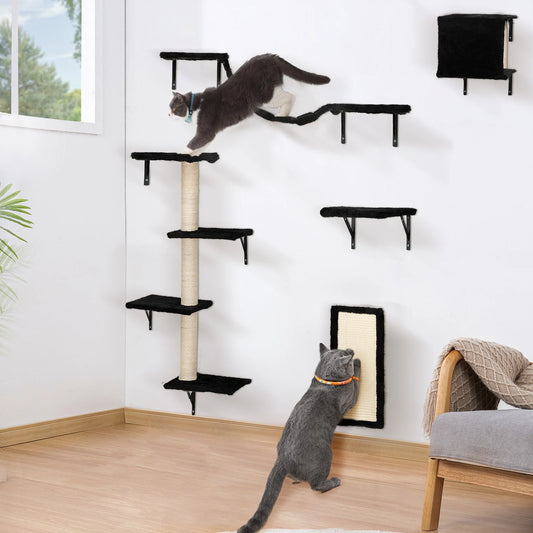 Wall-Mounted Cat Climber Set of 5 - Bark & Meow Emporium