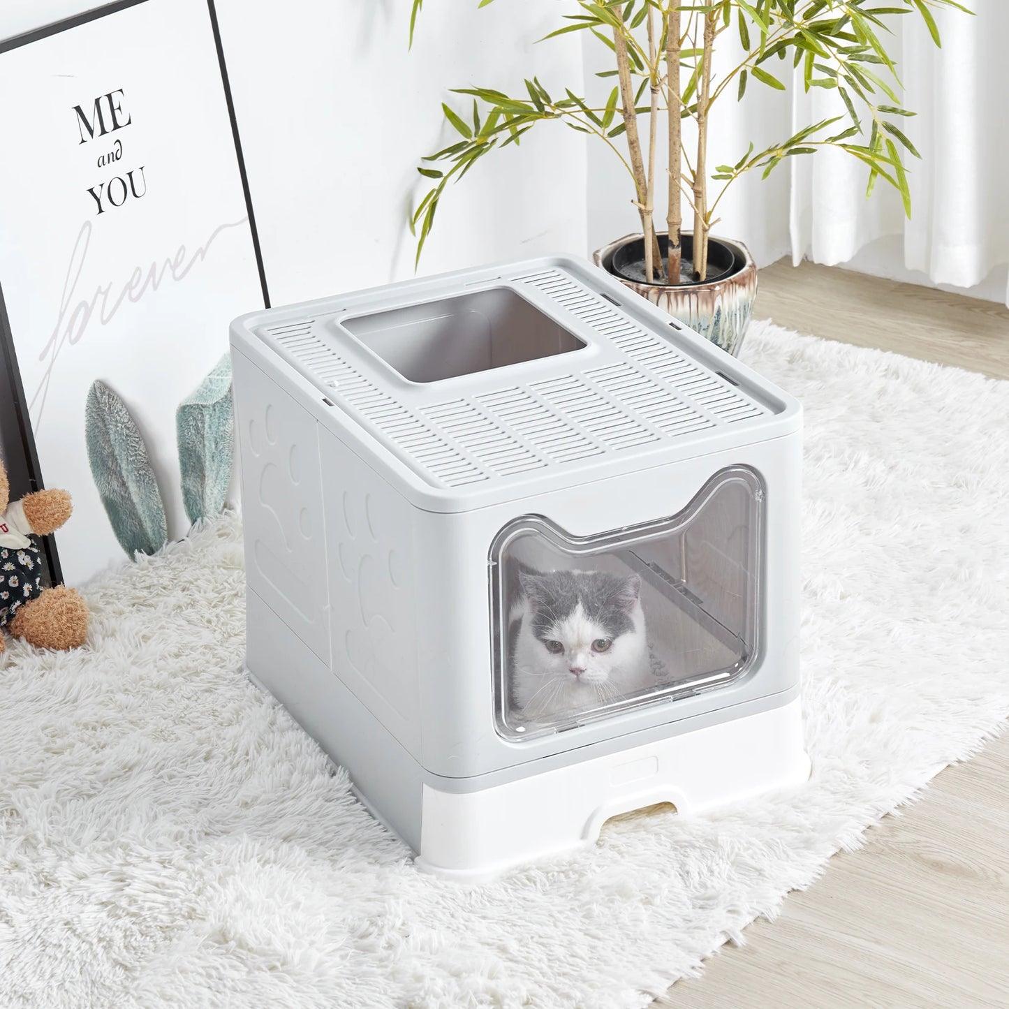 XXLLarge Space Foldable Cat Litter Box - Bark & Meow Emporium