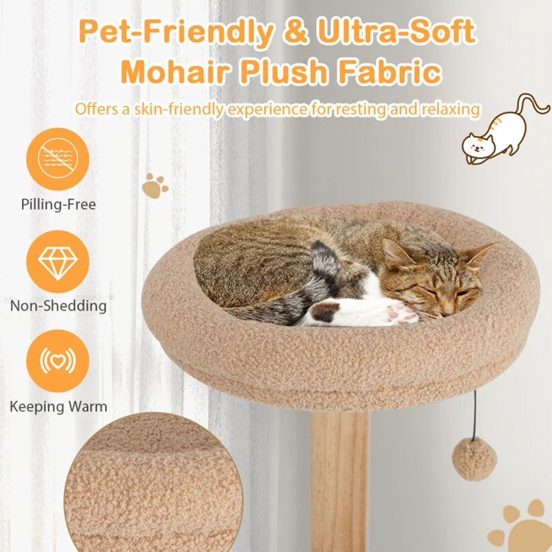 Sturdy Durable Construction Multi-layer Cat Tree Scratching  Tower with Condo Cushions - Bark & Meow Emporium