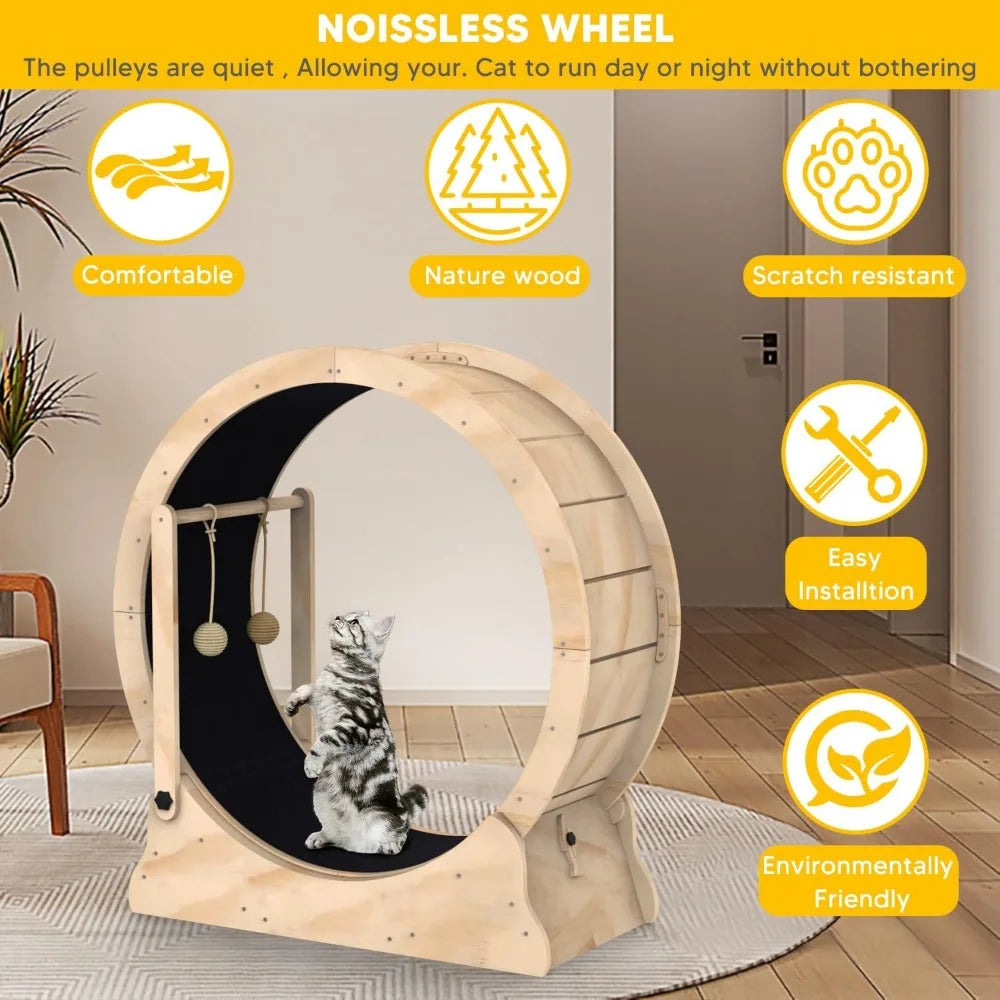 Cat Running Wheel Treadmill With Carpeted Runway - Bark & Meow Emporium