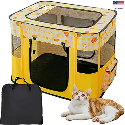 Collapsible Crates Kennel Camping Water-Resistant Playpen with Removable Mesh Shade Cover for pets