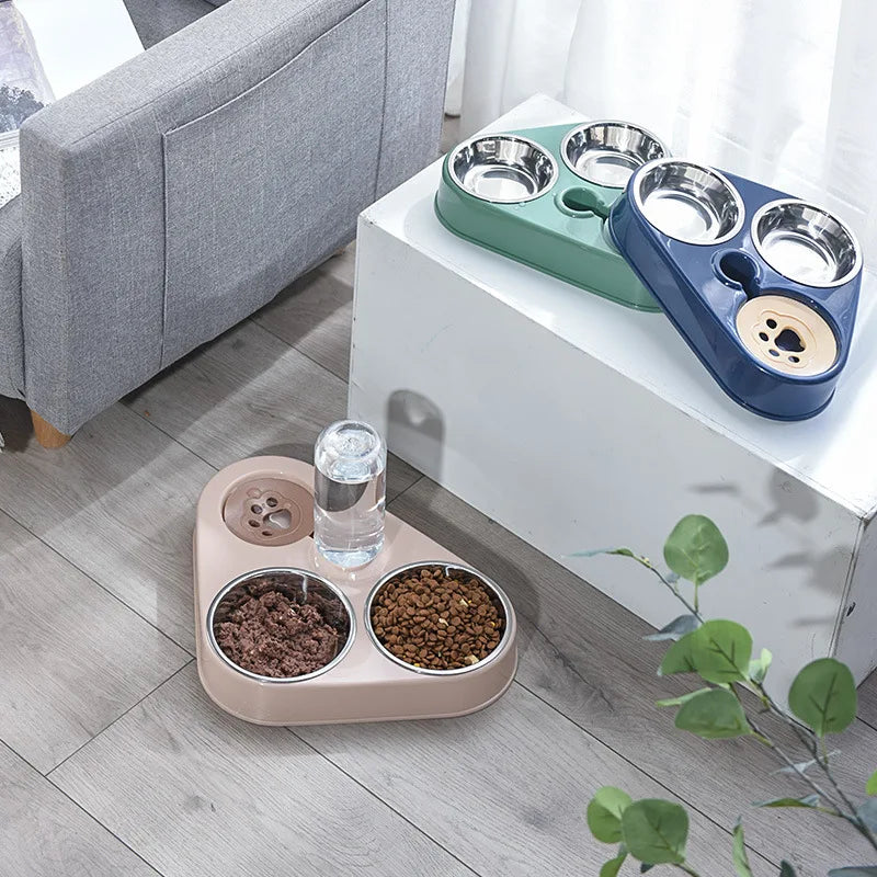 Pet  Food Bowls with Bottle Automatic Drinking Feeder - Bark & Meow Emporium