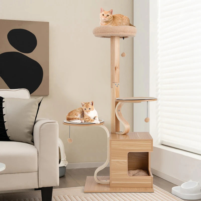 Sturdy Durable Construction Multi-layer Cat Tree Scratching  Tower with Condo Cushions - Bark & Meow Emporium