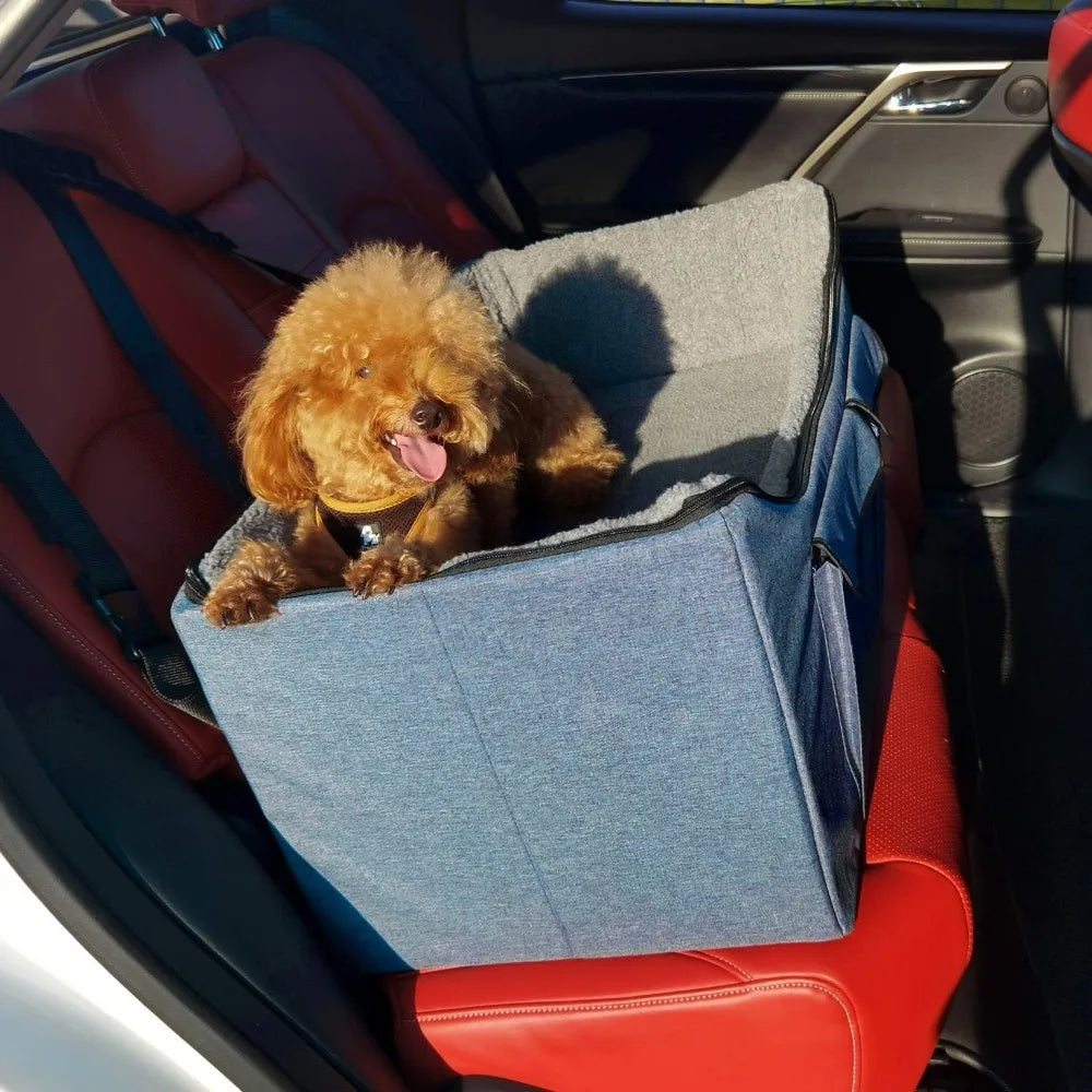 Booster Car Seat/Pet Bed At Home With Pockets - Bark & Meow Emporium