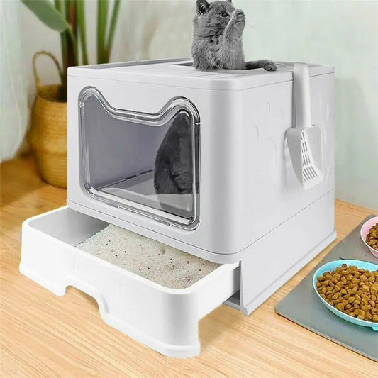 Large Kitty Litter Boxes  Including Plastic Scoop - Bark & Meow Emporium