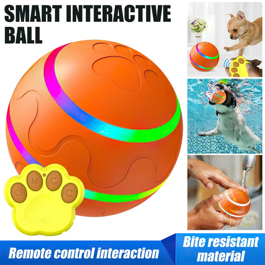 Dog Toys Smart Electric Ball Remote Control Flashing Rolling Jumping Rotating - Bark & Meow Emporium