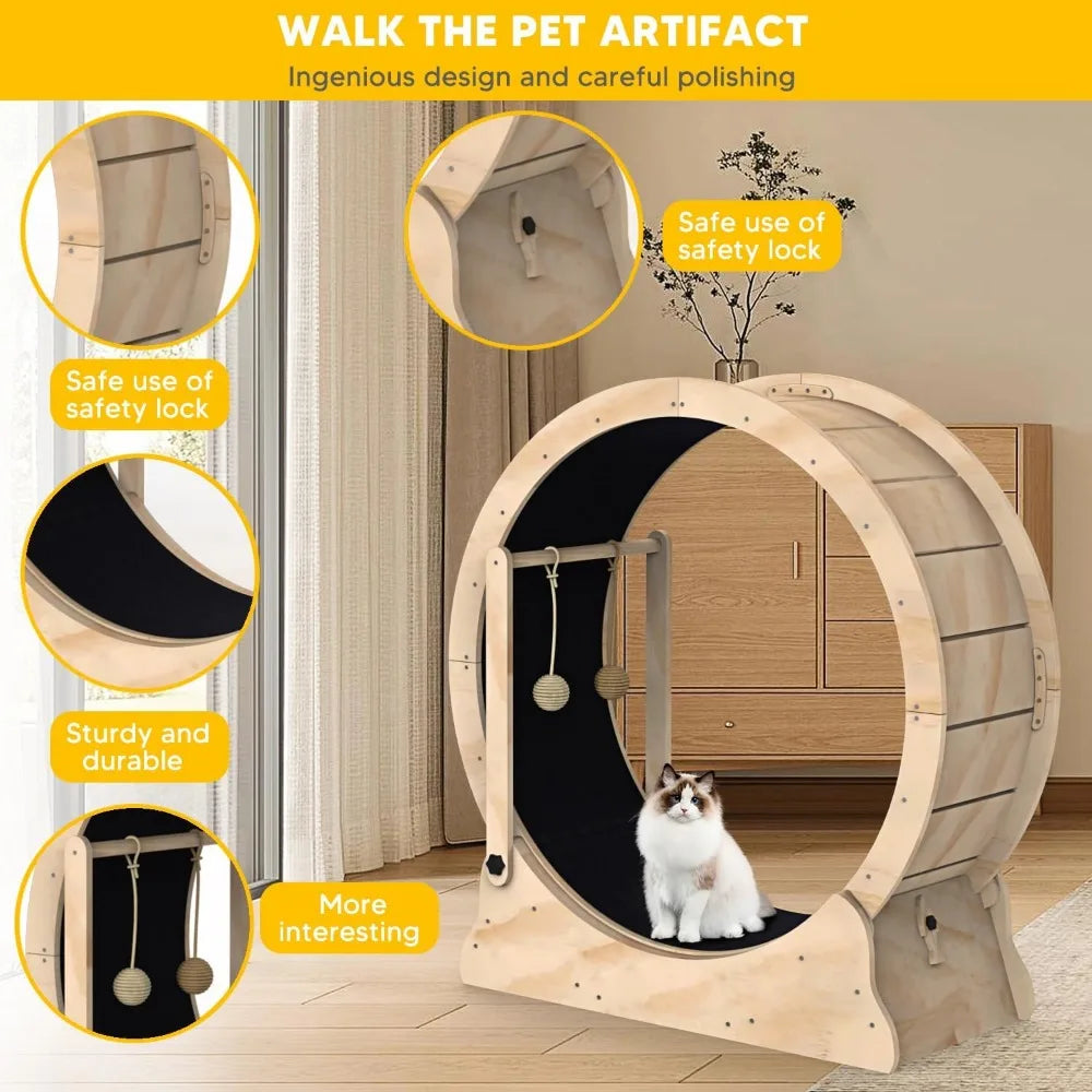 Cat Running Wheel Treadmill With Carpeted Runway - Bark & Meow Emporium