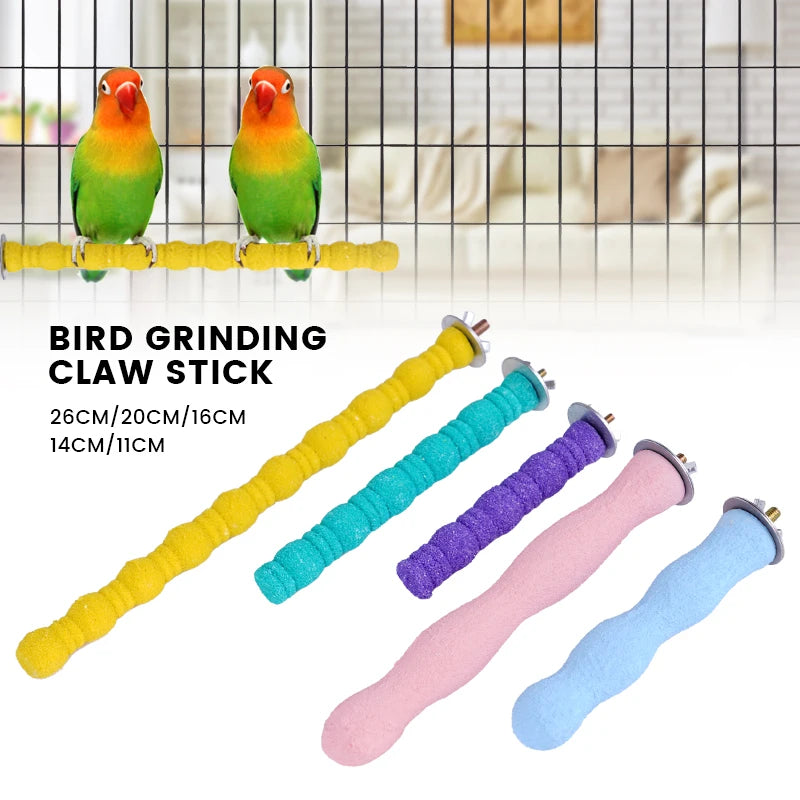 Pet Parrot Claw Grinding Stick Wooden Stick Bird Perching Sand - Bark & Meow Emporium