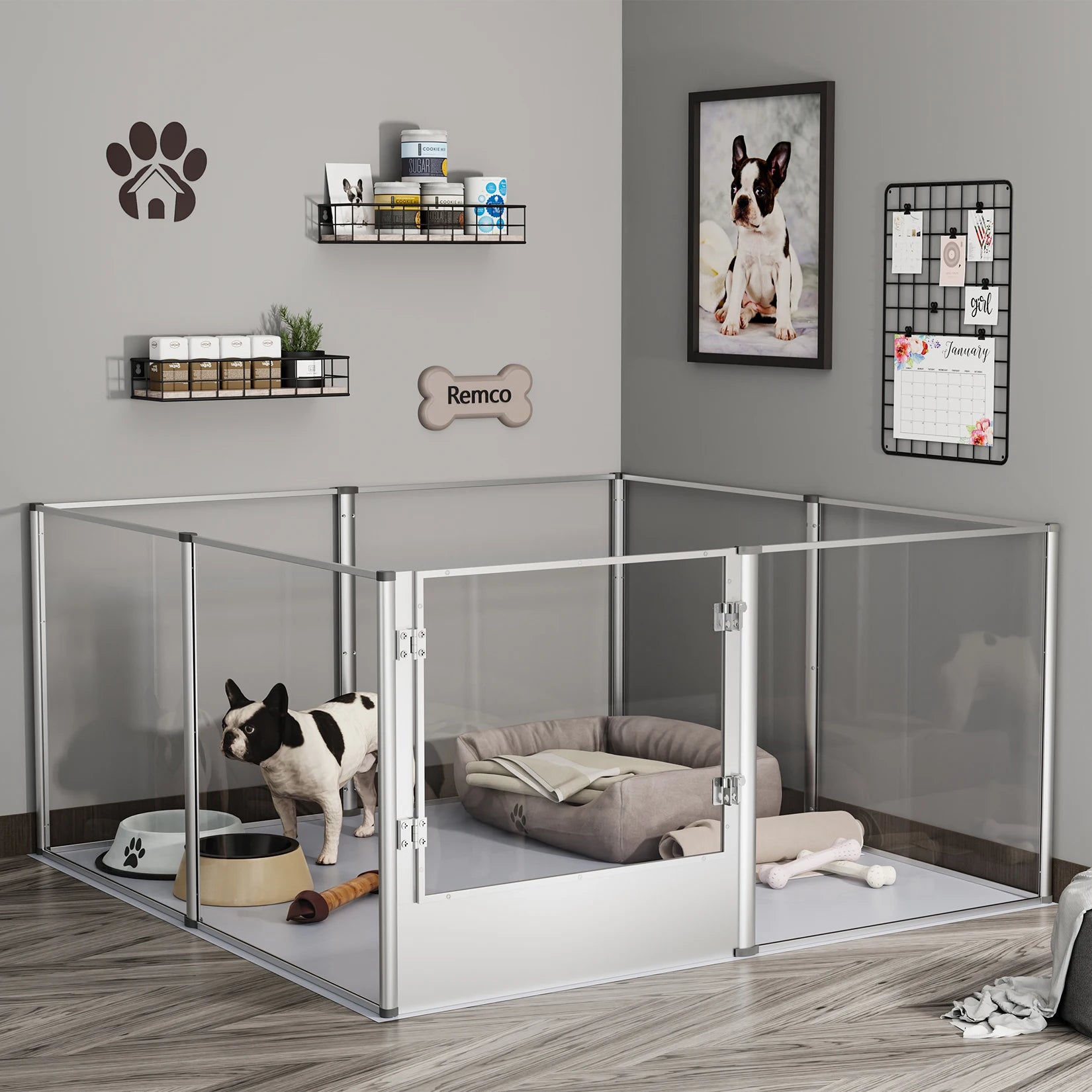 Acrylic Playpen Fence with Waterproof Fertility Pad for pets - Bark & Meow Emporium