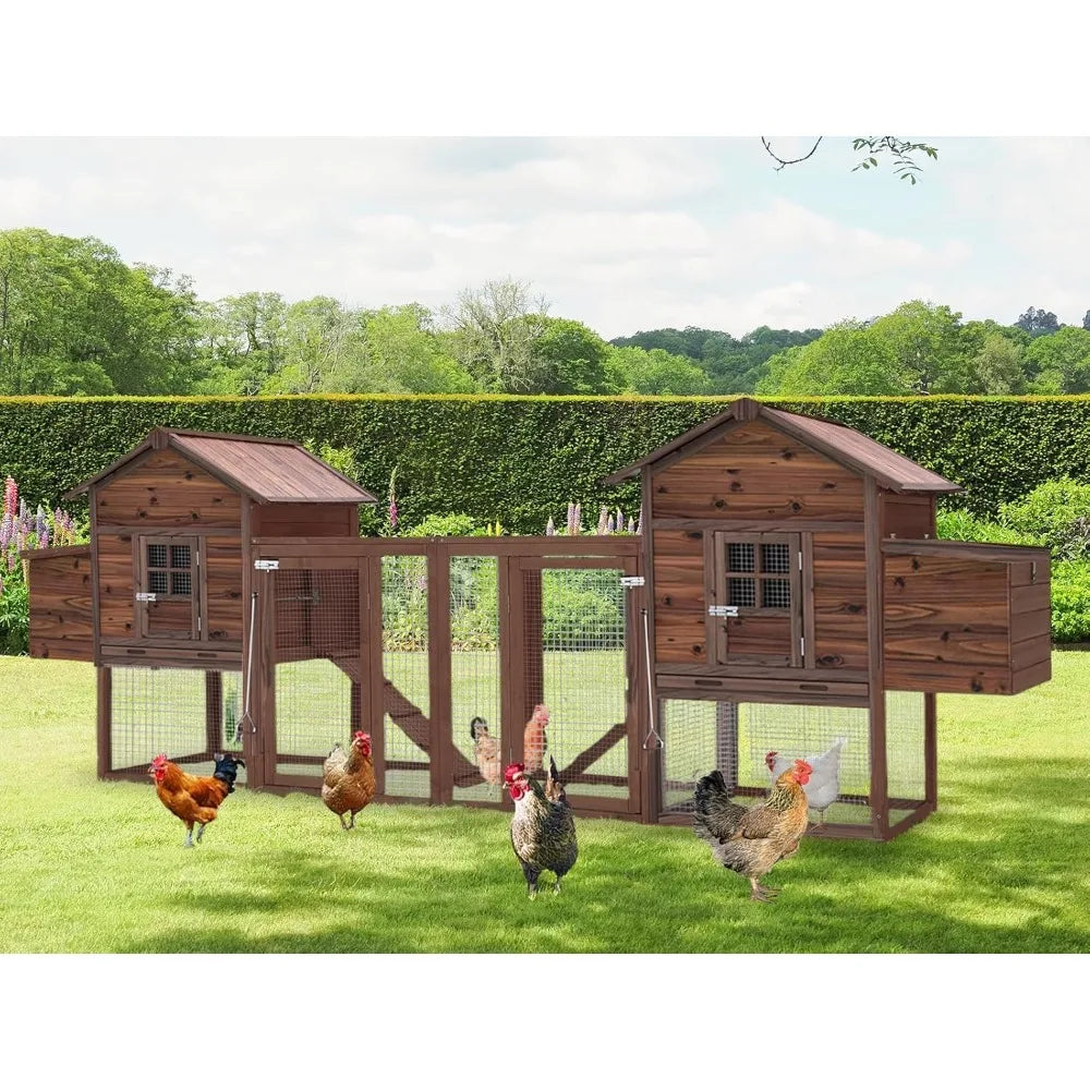 Large Wooden Outdoor Chicken Coop - Bark & Meow Emporium