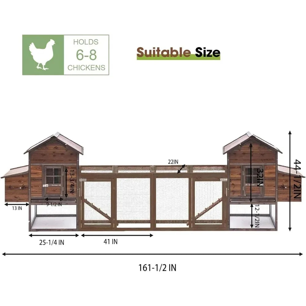 Large Wooden Outdoor Chicken Coop - Bark & Meow Emporium