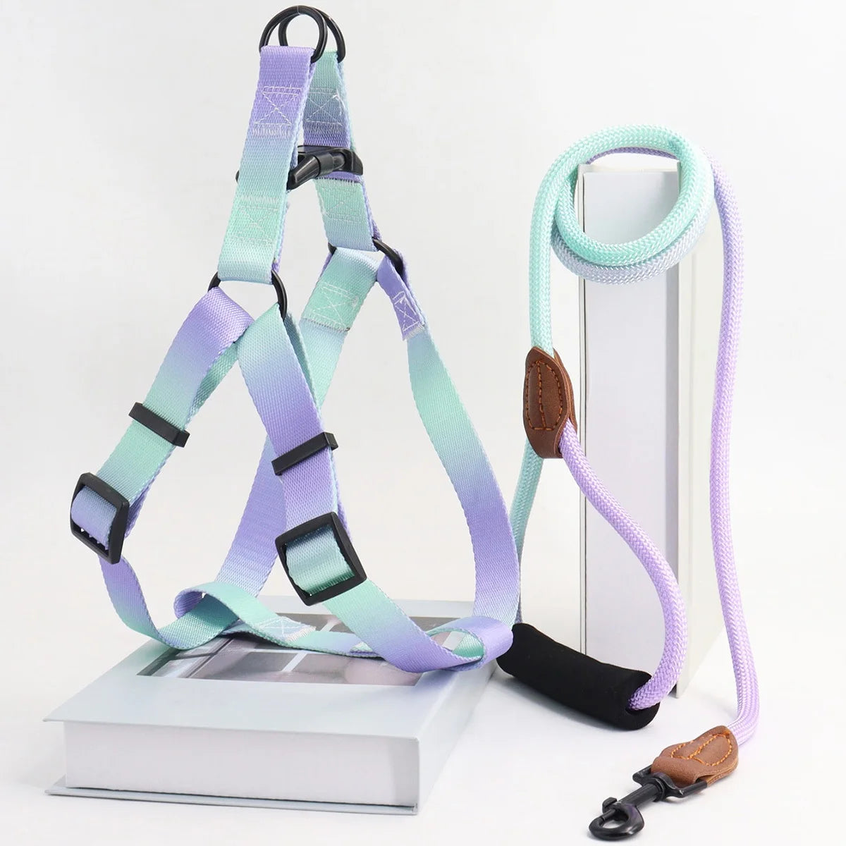 New Comfortable and Stylish Vibrant Pet Harness Set with Leash - Bark & Meow Emporium