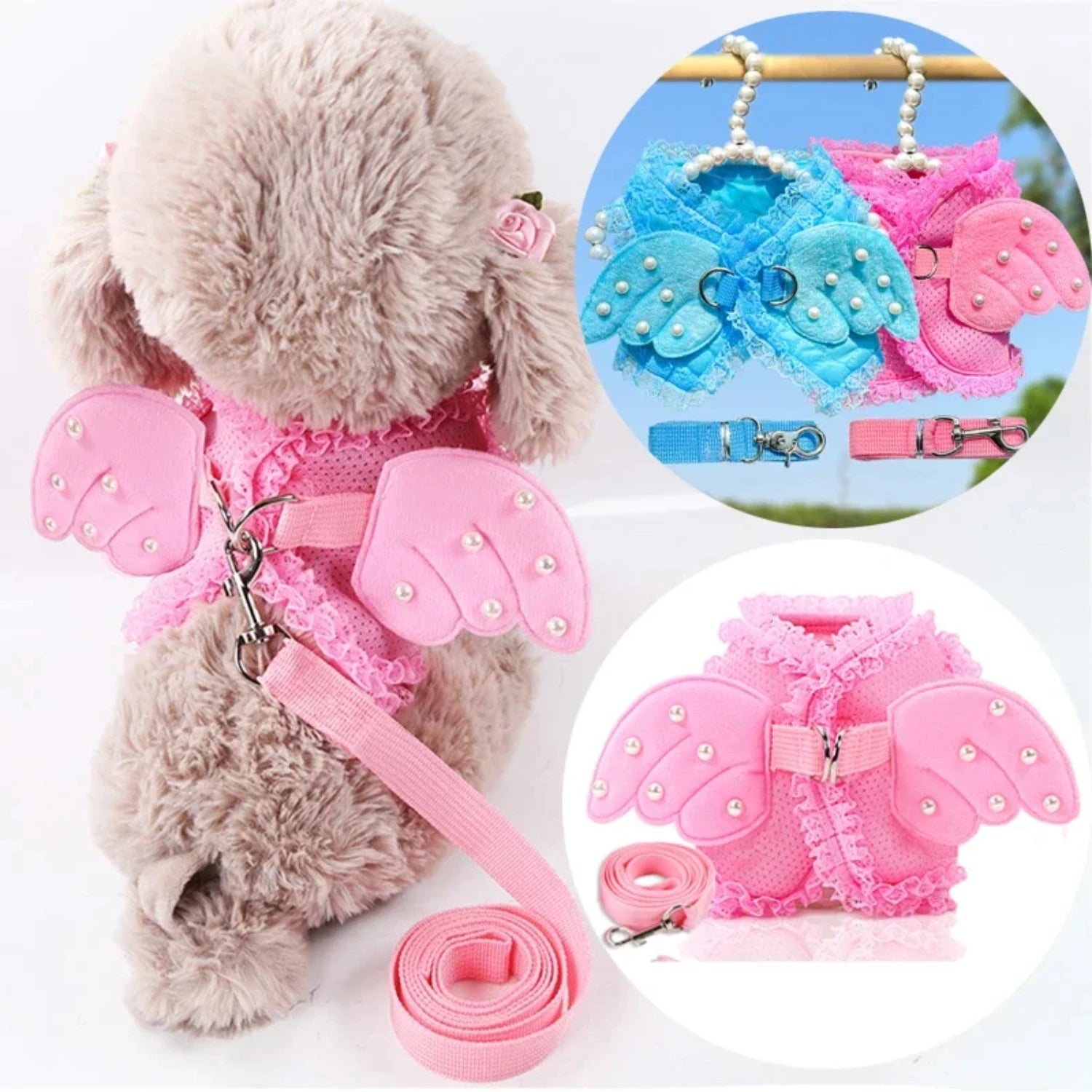 Cute Angel Wings Dog Harness Leash Set for Dog - Bark & Meow Emporium