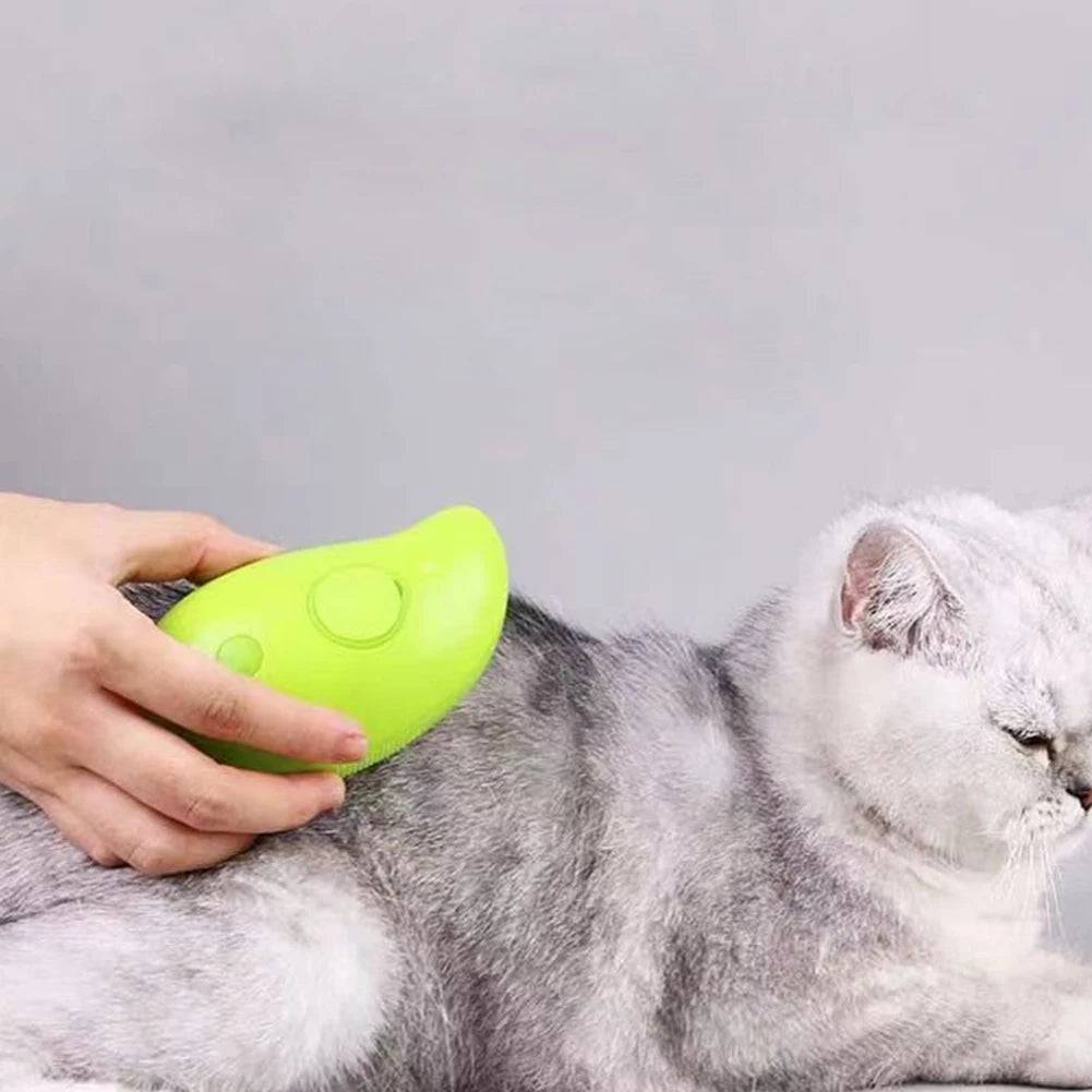 3 in 1 Self Cleaning Steam Pet Brush for Massage Hair Remover