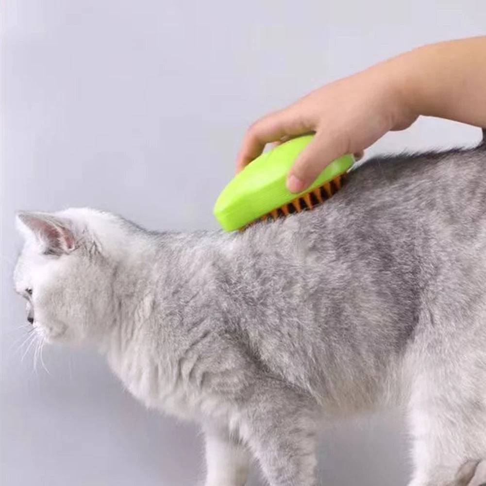 3 in 1 Self Cleaning Steam Pet Brush for Massage Hair Remover