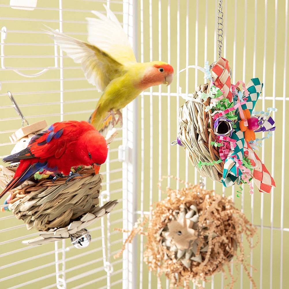 3 Pcs Bird Chewing and Hanging Cage Accessories Toy