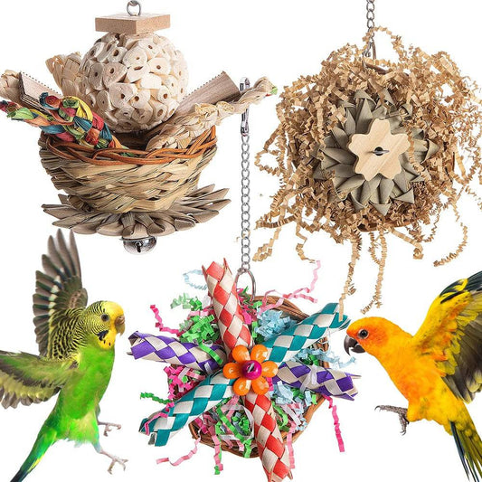 3 Pcs Bird Chewing and Hanging Cage Accessories Toy